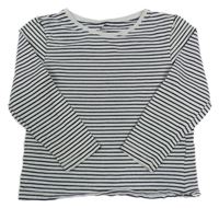 Bílo-černé pruhované triko H&M