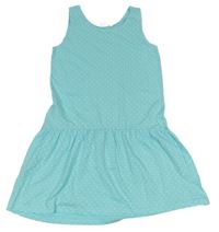 Modré puntíkované bavlněné šaty H&M