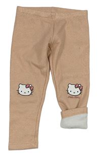 Starorůžové třpytivé zateplené legíny s Hello Kitty zn. C&A