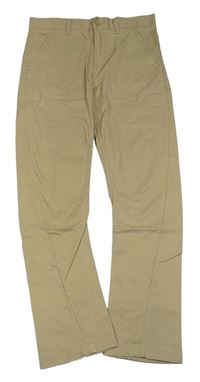 Béžové plátěné shaped leg chino kalhoty H&M