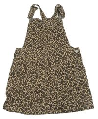 Hnědo-černé riflové laclové šaty s leopardím vzorem Next