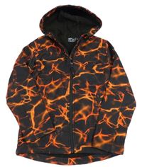 Černo-červená vzorovaná softshellová funkční bunda s kapucí Mountain Warehouse