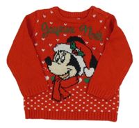 Červený svetr s Mickeym Disney