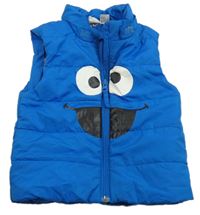 Modrá šusťáková zateplená vesta s Keksíkem - Sezamová ulice H&M