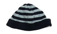 Tmavomodro-světlemodrá pruhovaná čepice