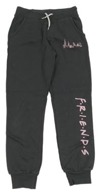 Tmavošedé tepláky s potiskem - Friends Primark