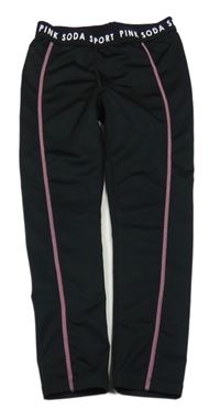 Černé sportovní capri legíny Pink Soda