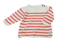 Bílo-korálový lehký svetr s pruhy H&M