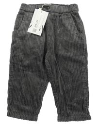 Nové - Tmavošedé manšestrové kalhoty Zara