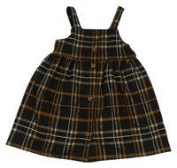 Černo-hnědo-pískové kostkované propínací šaty F&F