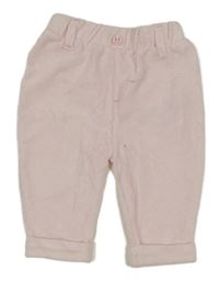 Světlerůžové žebrované sametové tepláky Ergee