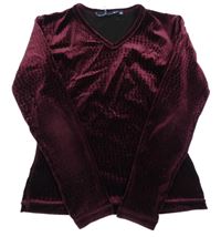 Vínové vzorované sametové triko