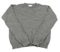 Šedý melírovaný svetr