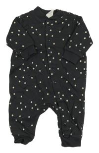 Antracitový puntíkatý teplákový overal H&M