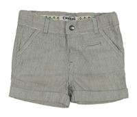 Bílo-černé pruhované chino kraťasy