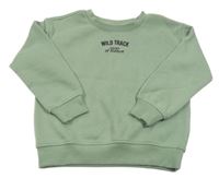 Zelená mikina s nápisem Dopodopo