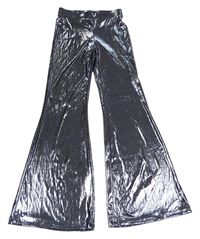Tmavomodré metalické flare legíny H&M