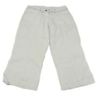 Bílé plátěné capri kalhoty S. Oliver