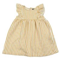 Smetanovo-okrové pruhované šaty Kiabi