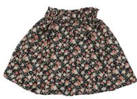 Černá květovaná lehká sukně Shein