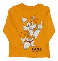 Oranžové triko s Tailsem - Sonic H&M
