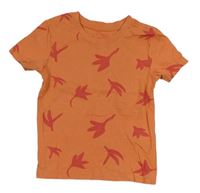 Oranžové vzorované tričko zn. Primark