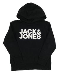 Černá mikina s logem a kapucí Jack & Jones