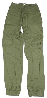 Khaki lehké cuff kalhoty H&M