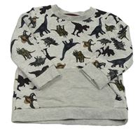 Šedá mikina s dinosaury Nutmeg
