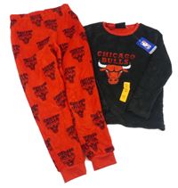 Nové- černo-červené chlupaté pyžamo - Chicago Bulls Primark