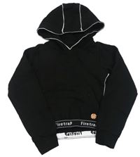 Černá crop mikina s logem a kapucí Firetrap