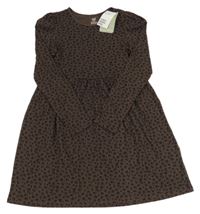Nové - hnědé bavlněné leopardí šaty H&M