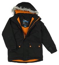 Černá šusťáková zimní funkční bunda s logem a kapucí Trespass