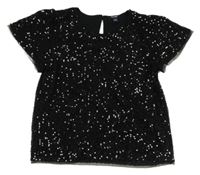 Černé flitrové podšité tričko Kiabi