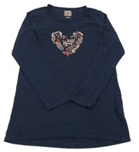 Tmavomodrá tunika se srdcem 