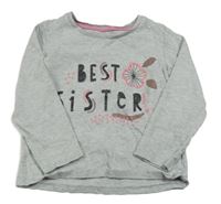 Šedé melírované triko s nápisem Nutmeg