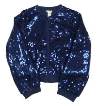 Tmavomodrá flitrová crop podšitá bunda Monsoon