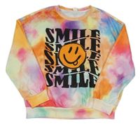 Barevná mikina s nápisem a smajlíkem Shein