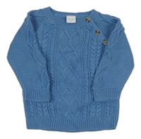 Modrý vzorovaný svetr 