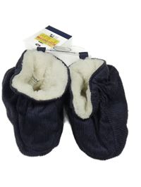 Nové - tmavomodré zateplené manšestrové capáčky 