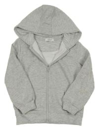 Šedá melírovaná propínací mikina s kapucí Primark