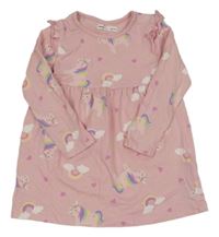 Světlerůžové šaty s jednorožci sinsay