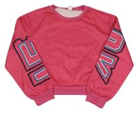 Růžová crop mikina s nápisem shein