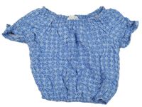 Modré vzorované lehké crop tričko H&M