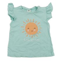 Světlemodré tričko se sluníčkem a volánky H&M