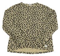 Béžovo-černé leopardí triko Zara