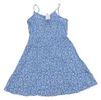 Nové - modré květované lehké šaty Primark