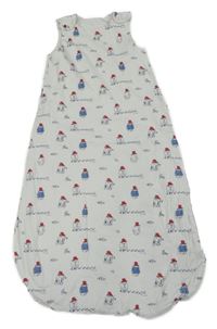 Bílý vzorovaný podšitý spací pytel s Paddingtonem Tu