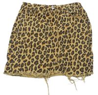 Písková riflová sukně s leopardím vzorem Matalan