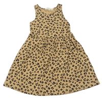Béžové bavlněné šaty s leopardím vzorem zn. H&M